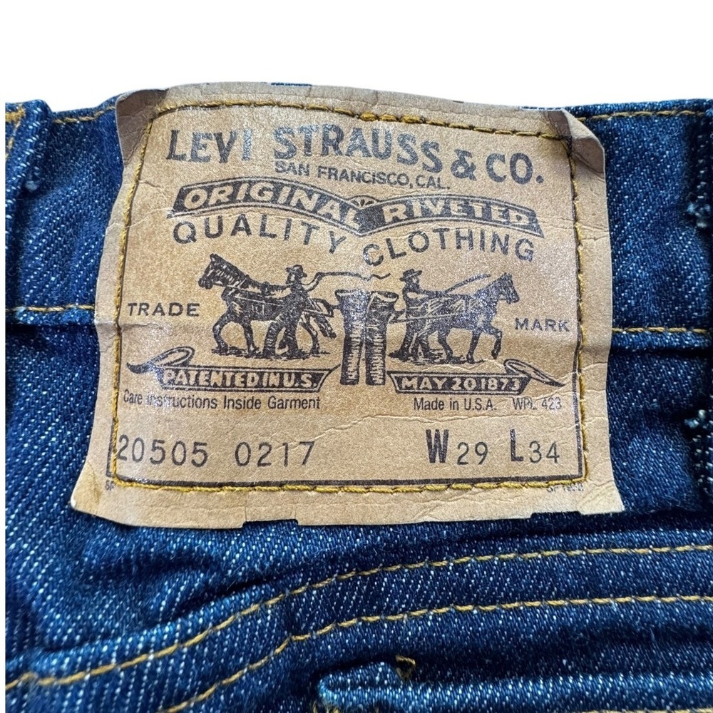 Vintage Levi's 20505 Orange Tab Made USA Jeans W29 L34 Dark Wash Straight Leg - Picture 6 of 16